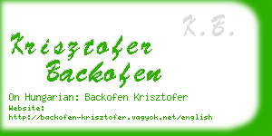 krisztofer backofen business card